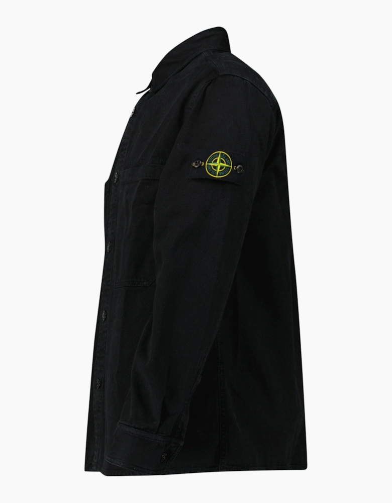 Stone Island Panama Cotton Overshirt in Black