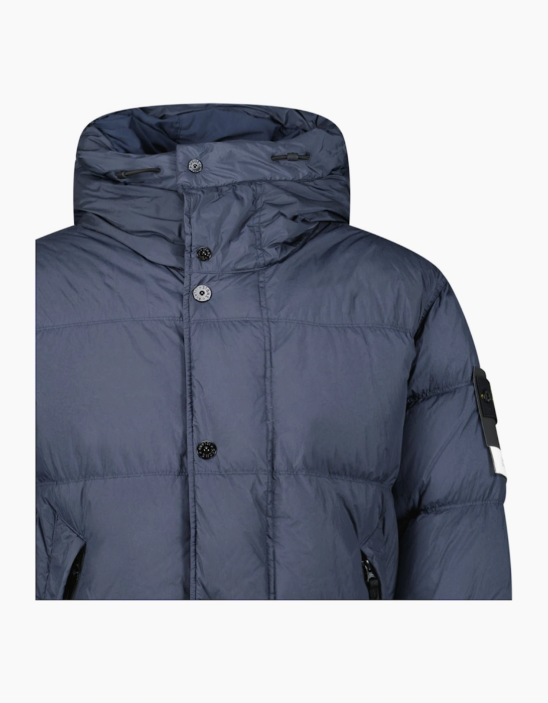 Stone Island Hooded Down Crinkle Reps NY Jacket in Navy