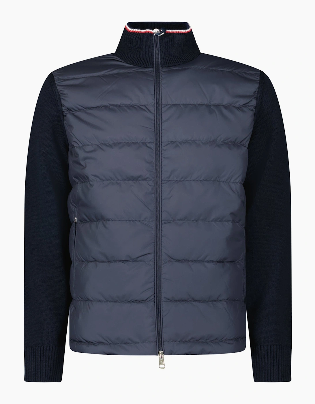 Moncler Down-Panelled Cotton Cardigan in Navy