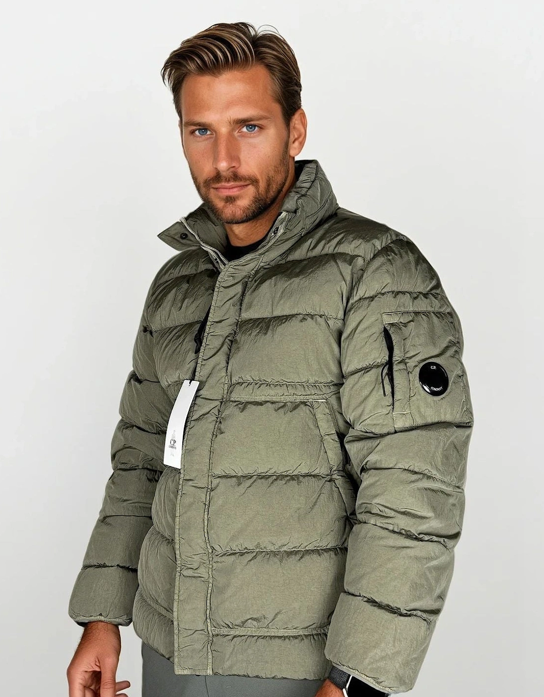 CP Company Chrome-R Down Jacket in Gunmetal Grey