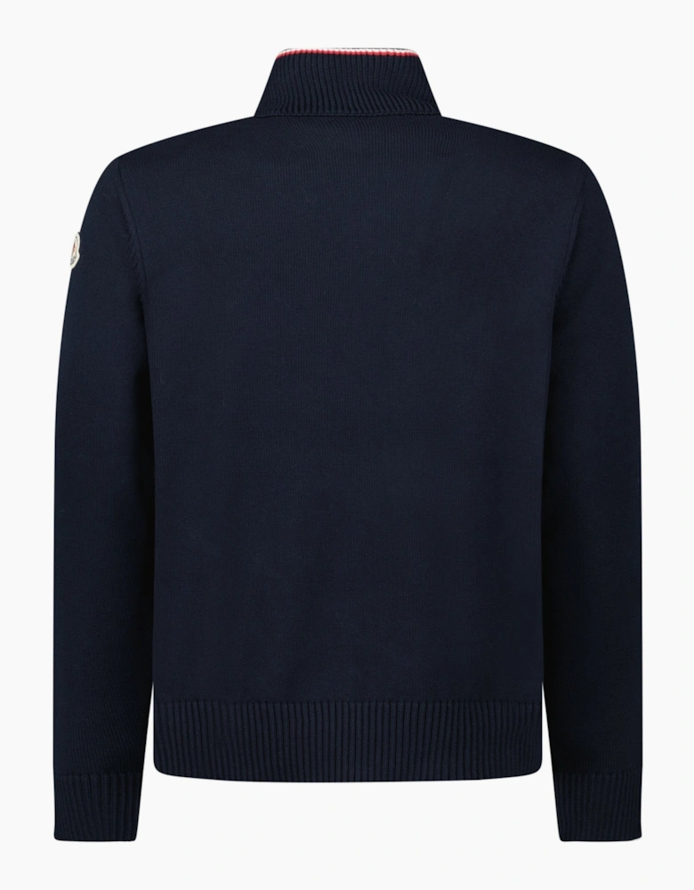 Moncler Down-Panelled Cotton Cardigan in Navy