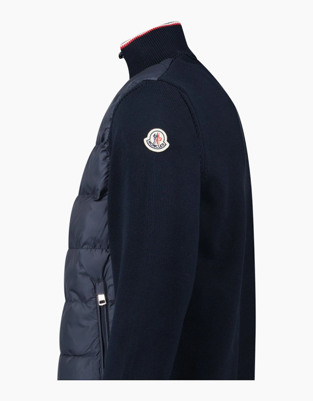 Moncler Down-Panelled Cotton Cardigan in Navy