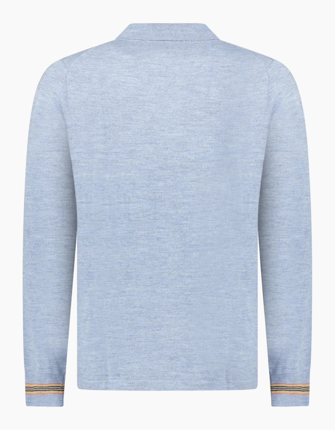 Burberry 'Pace' Signature Stripe Wool Polo Mid Blue