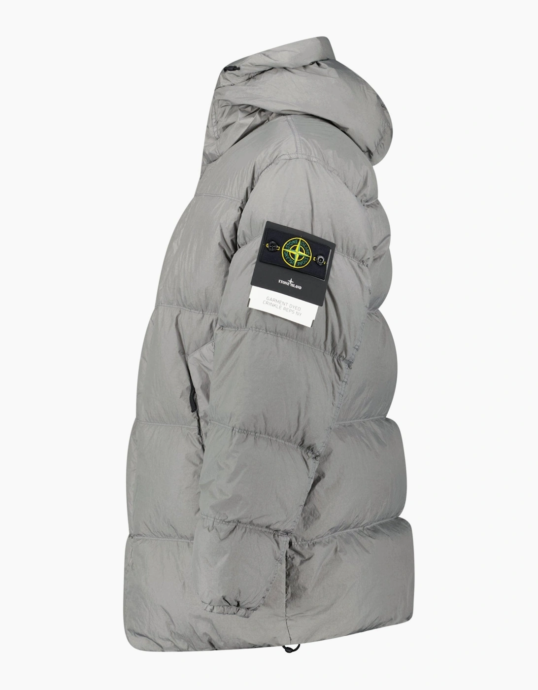 Stone Island Hooded Down Crinkle Reps NY Jacket in Cement