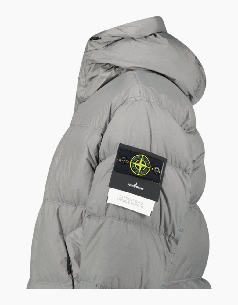 Stone Island Hooded Down Crinkle Reps NY Jacket in Cement