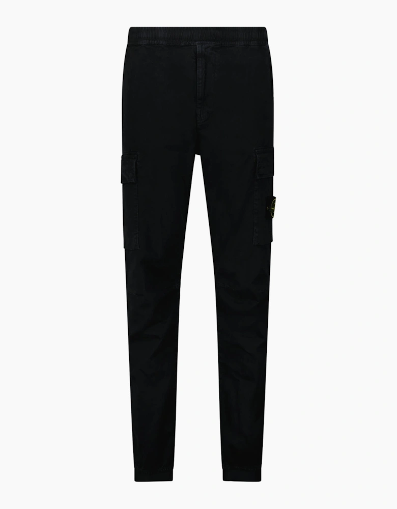 Stone Island Stretch 'Old' Effect Cargo Trousers Black