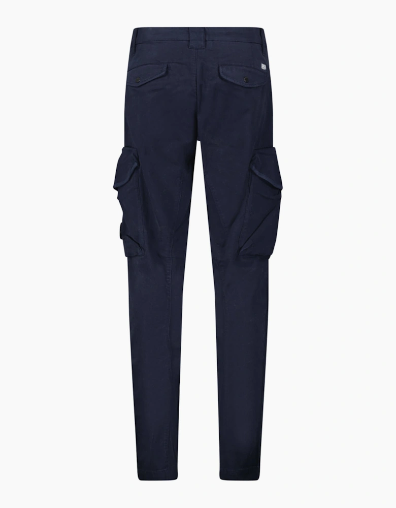 CP Company Stretch Sateen Ergonomic Lens Cargo Pants in Navy