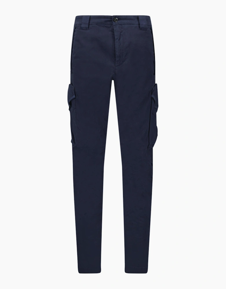 CP Company Stretch Sateen Ergonomic Lens Cargo Pants in Navy