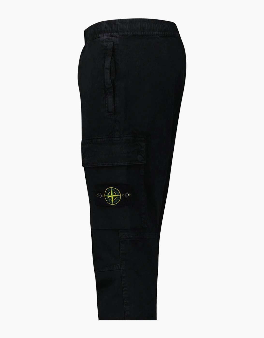 Stone Island Stretch 'Old' Effect Cargo Trousers Black