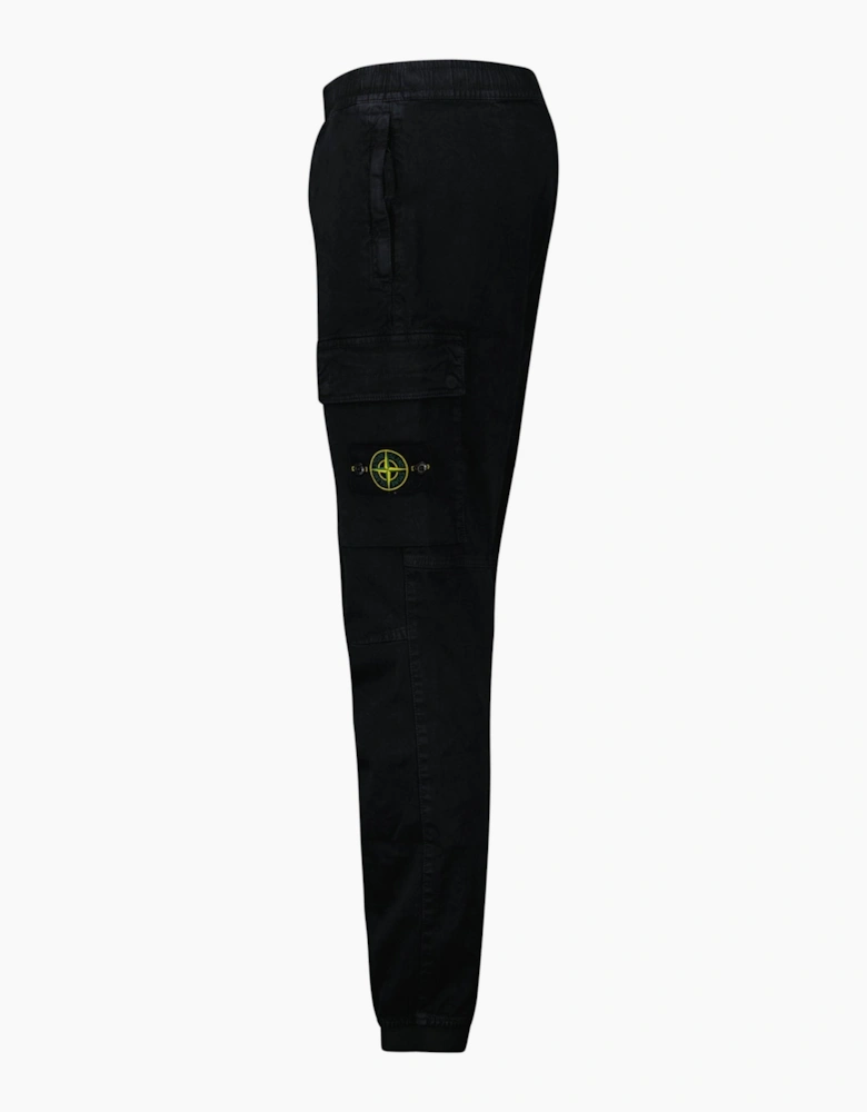 Stone Island Stretch 'Old' Effect Cargo Trousers Black