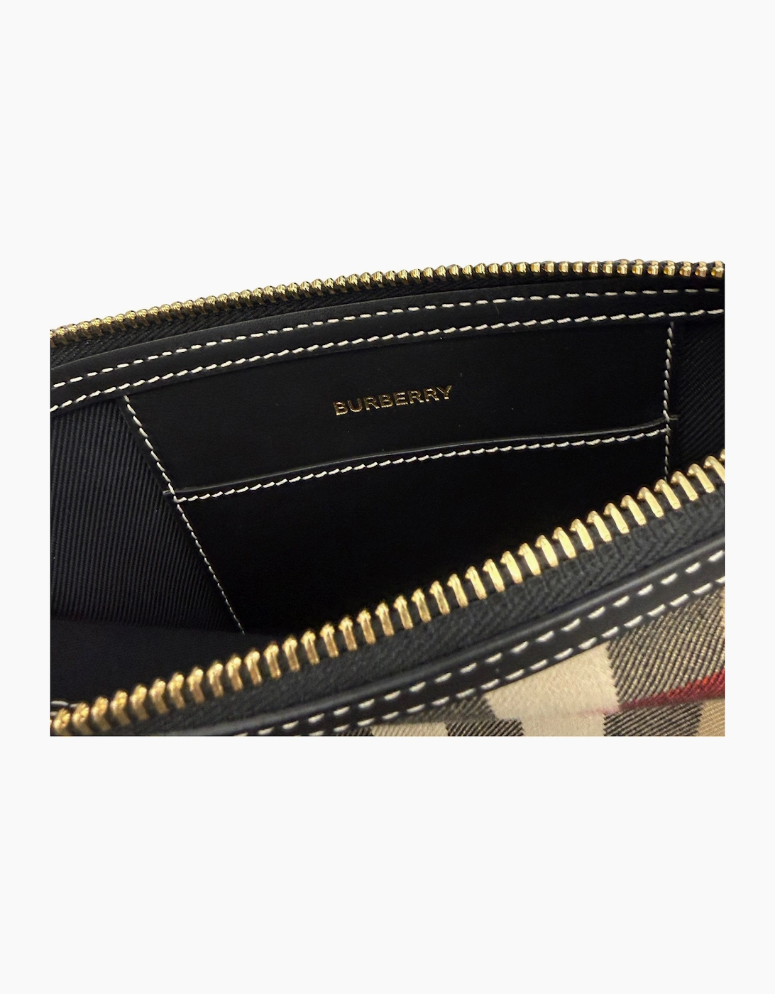 Burberry Peyton Check Wristlet Taupe Brown