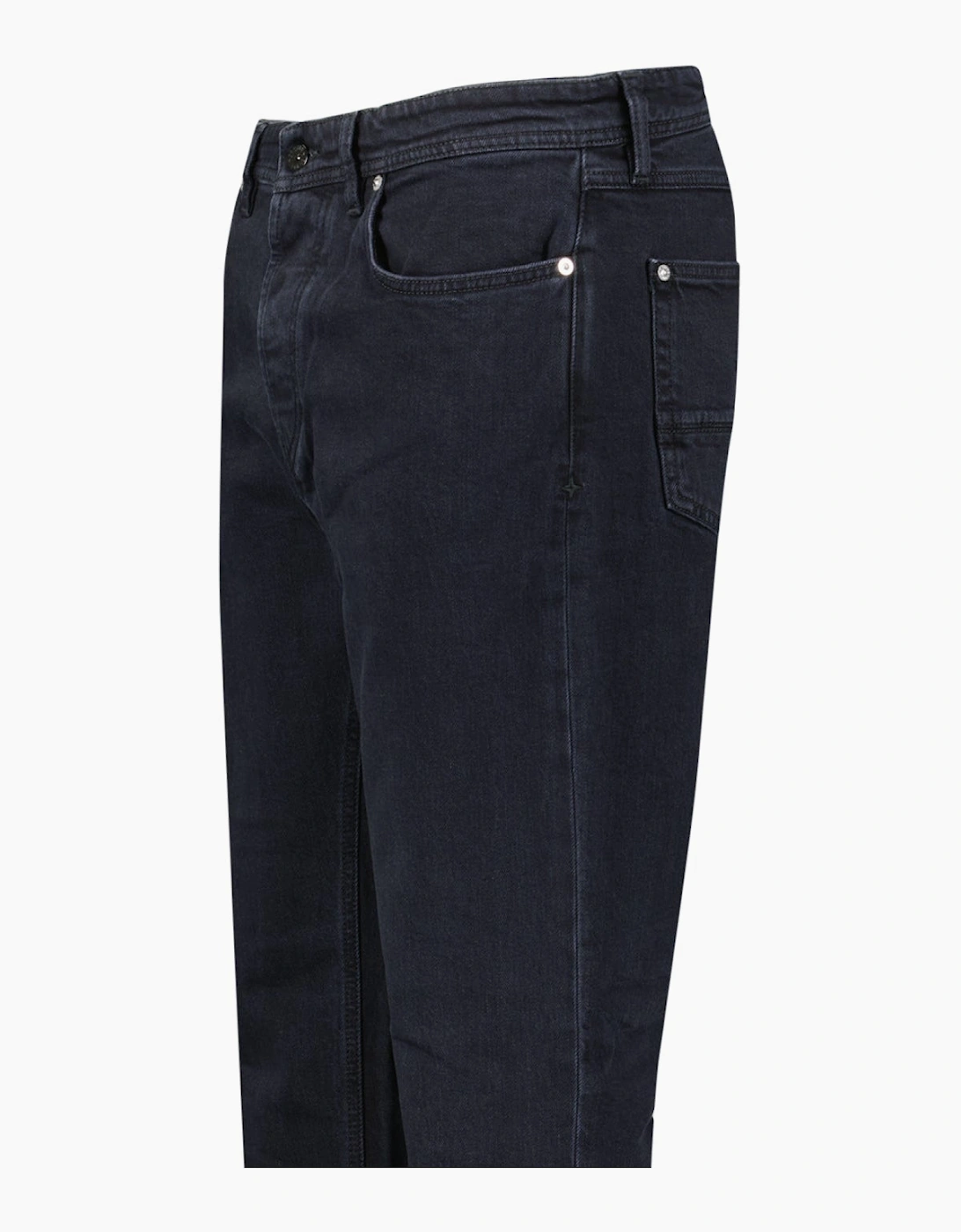 Stone Island Blue Rinsed Buttoned Indigo Denim Jeans Black