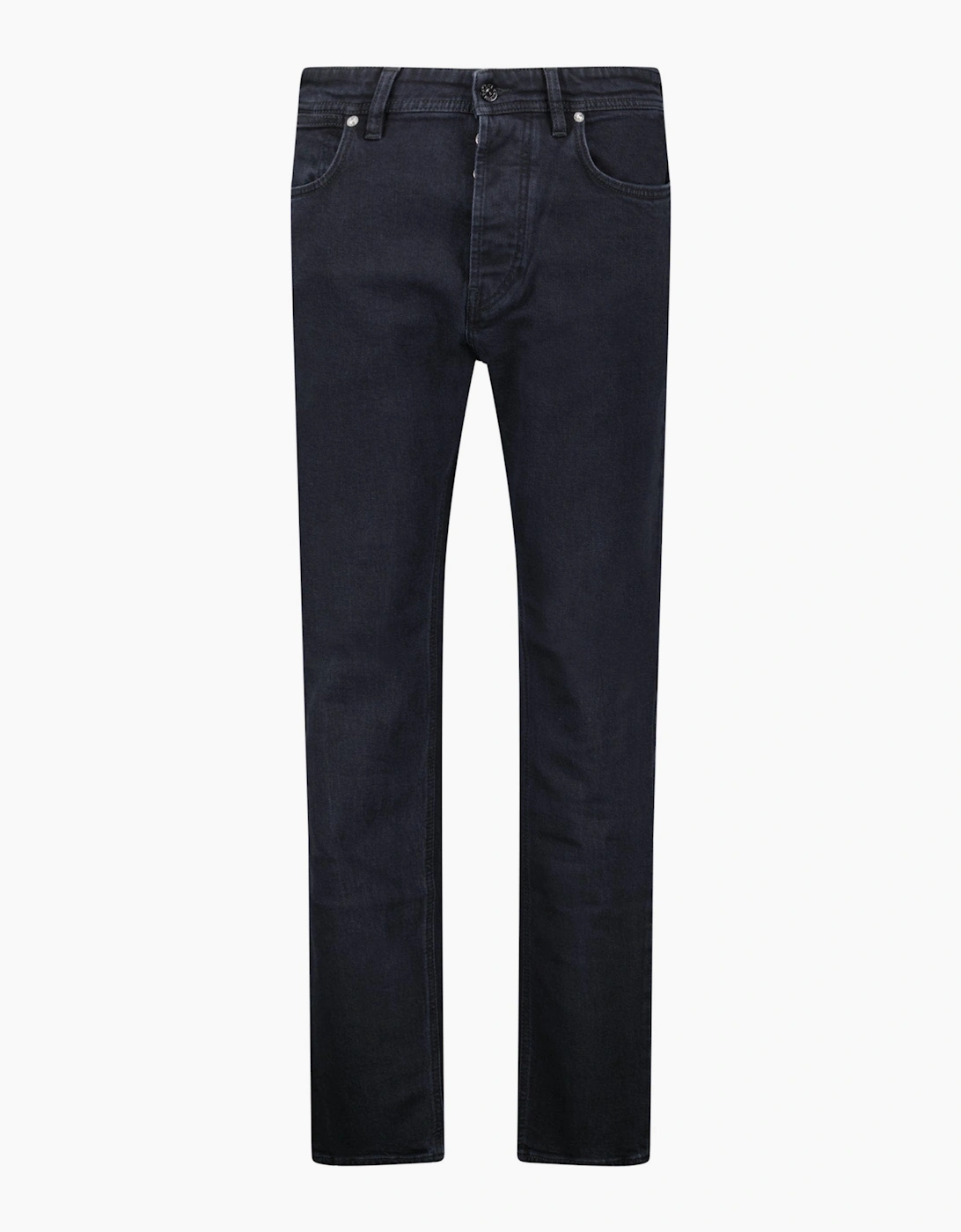 Stone Island Blue Rinsed Buttoned Indigo Denim Jeans Black