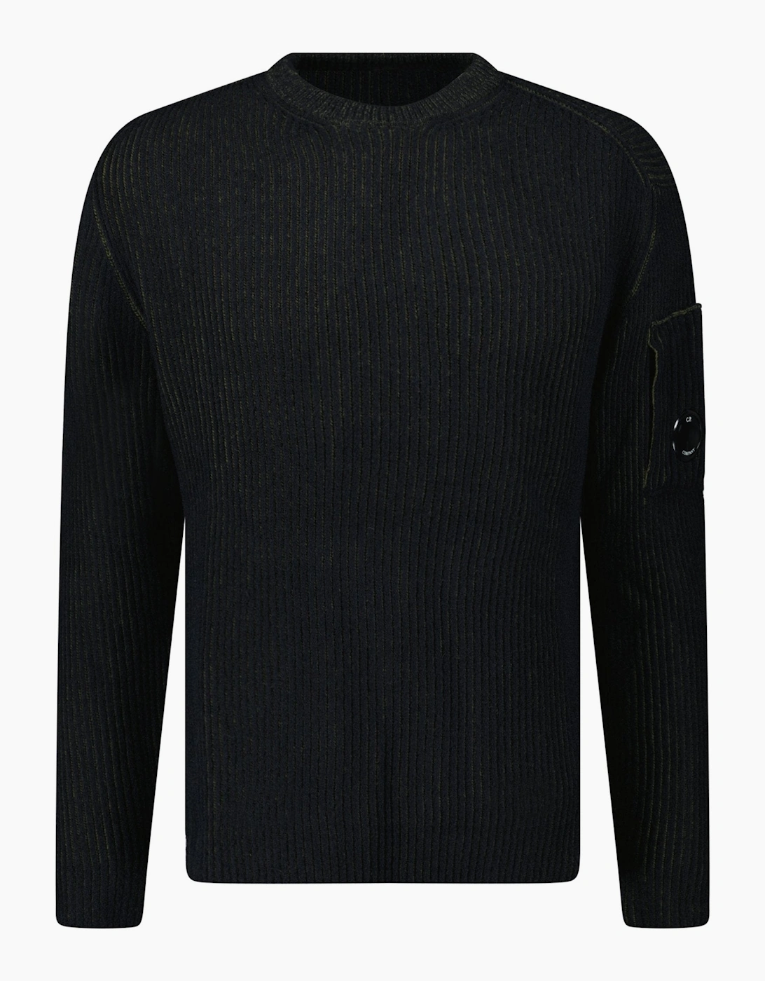 Cp Company Men's Navy Vanisé Crewneck Sweater /Green - Size 40