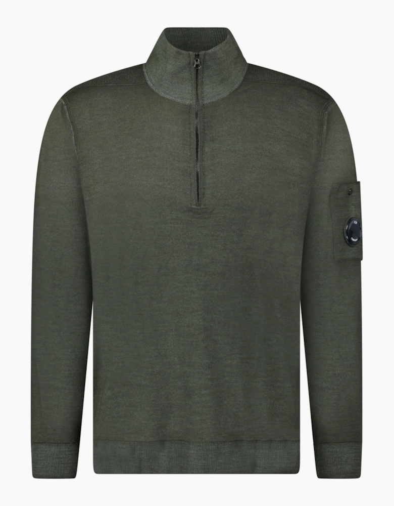 CP Company Merino Half-Zip Knitwear in Dark Shadow