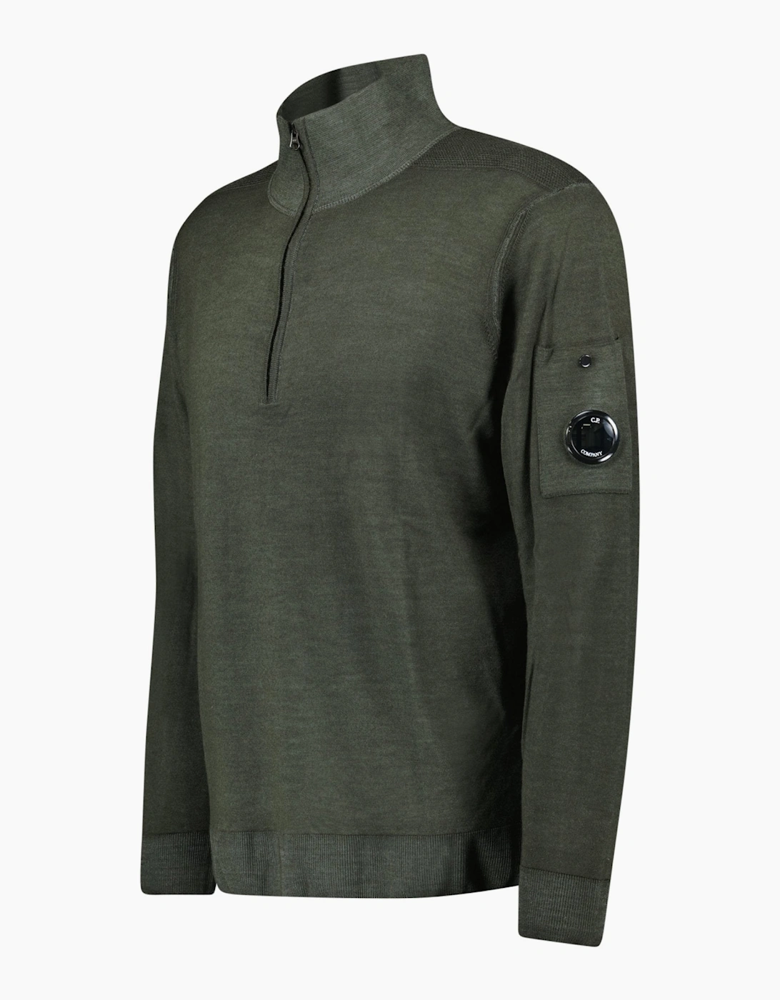 CP Company Merino Half-Zip Knitwear in Dark Shadow