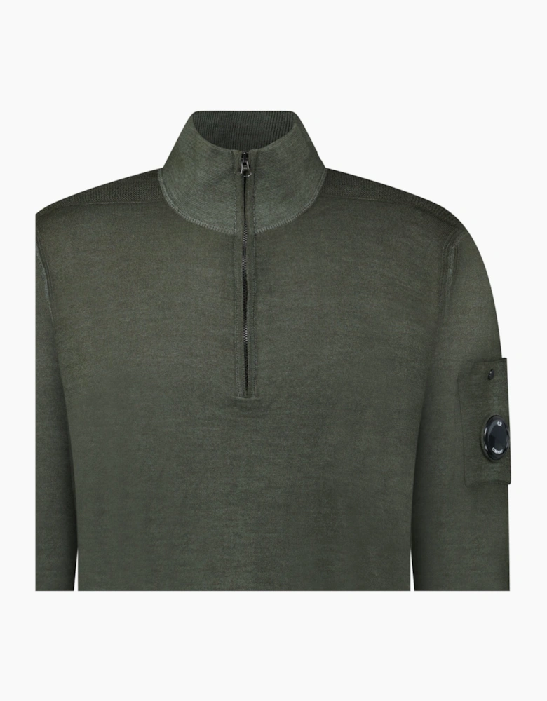 CP Company Merino Half-Zip Knitwear in Dark Shadow