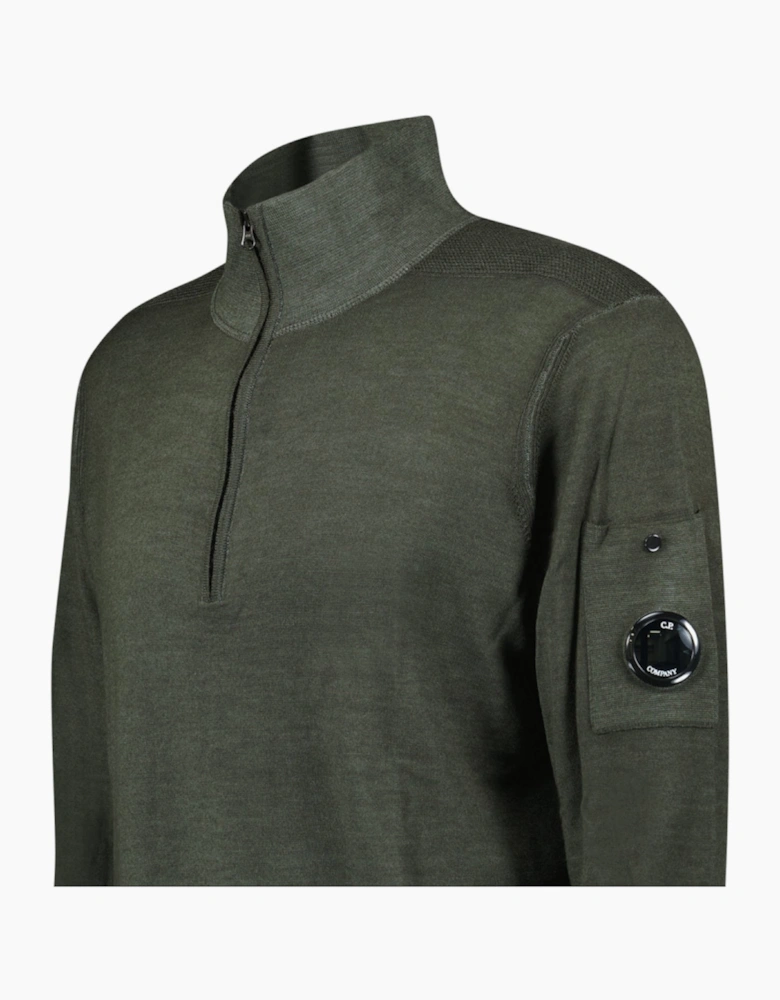 CP Company Merino Half-Zip Knitwear in Dark Shadow