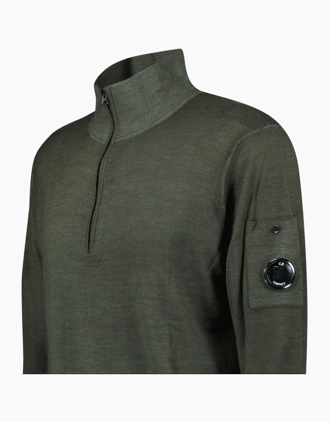 CP Company Merino Half-Zip Knitwear in Dark Shadow