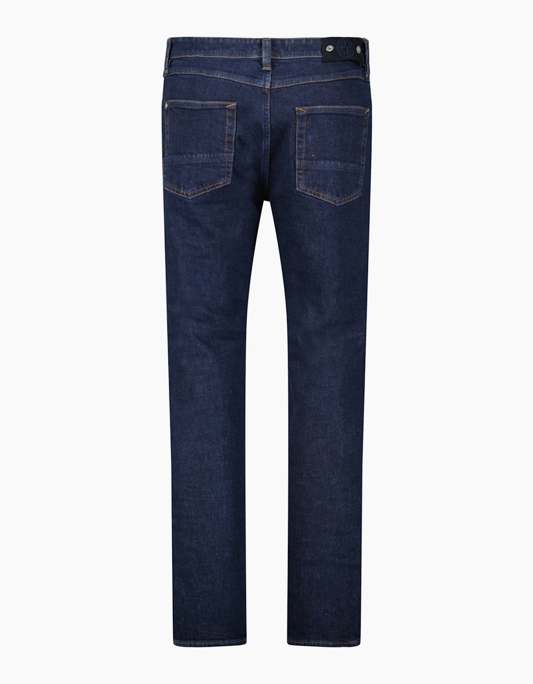 Stone Island Blue Rinsed Buttoned Indigo Denim Jeans Blue