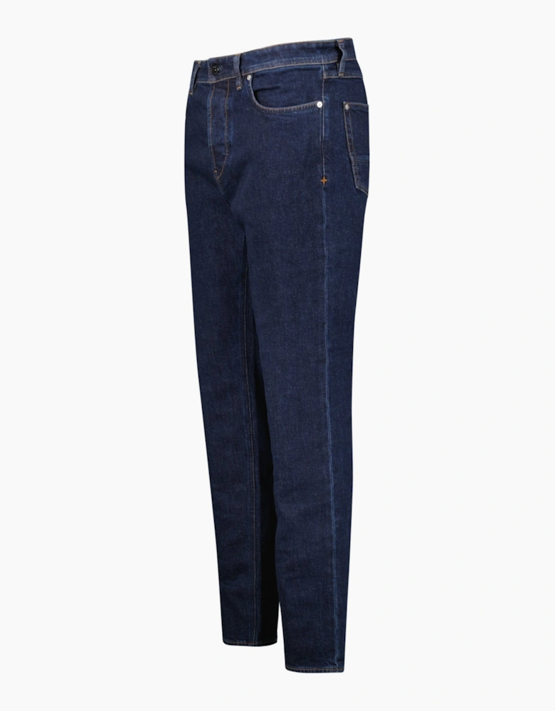 Stone Island Blue Rinsed Buttoned Indigo Denim Jeans Blue