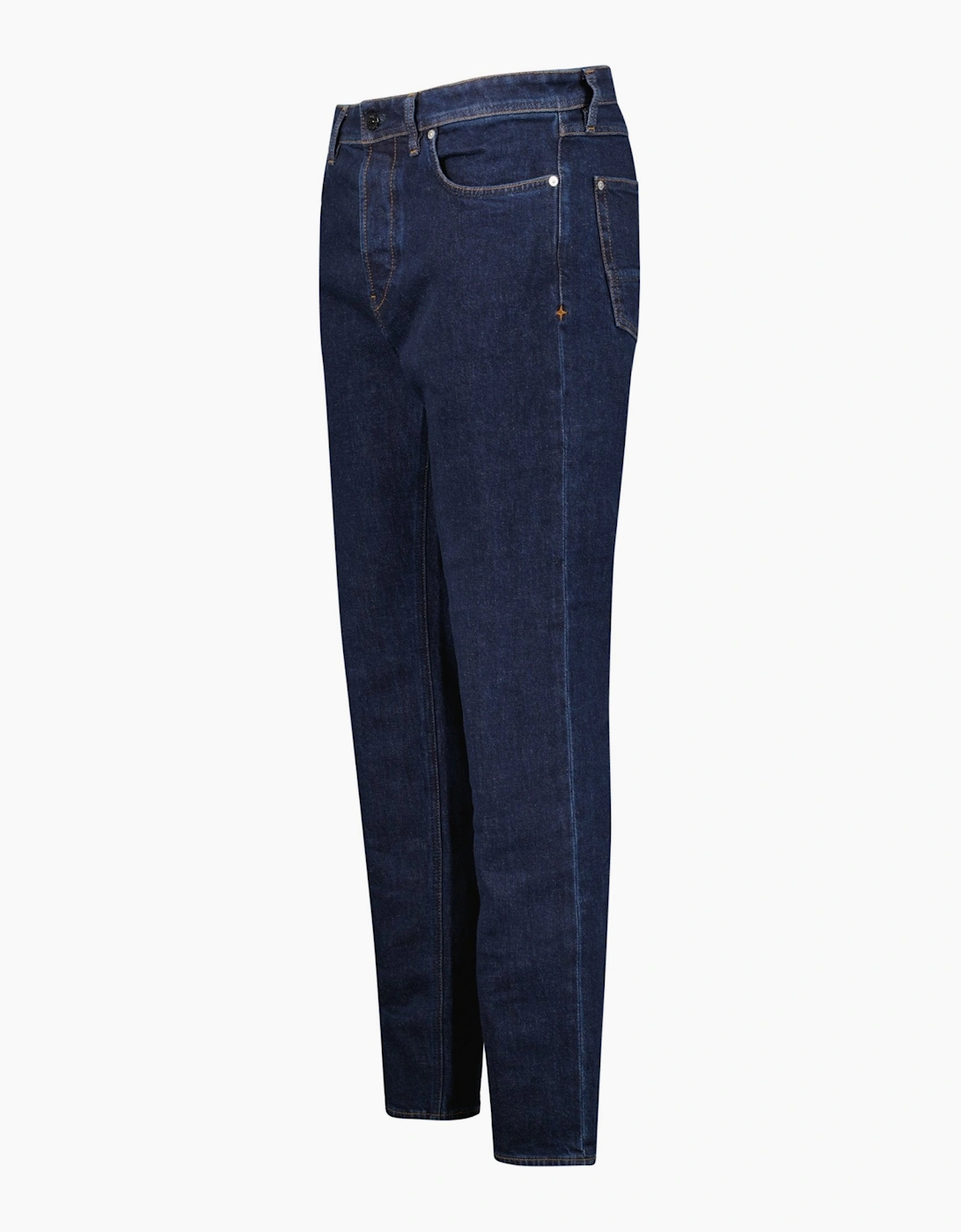 Stone Island Blue Rinsed Buttoned Indigo Denim Jeans Blue