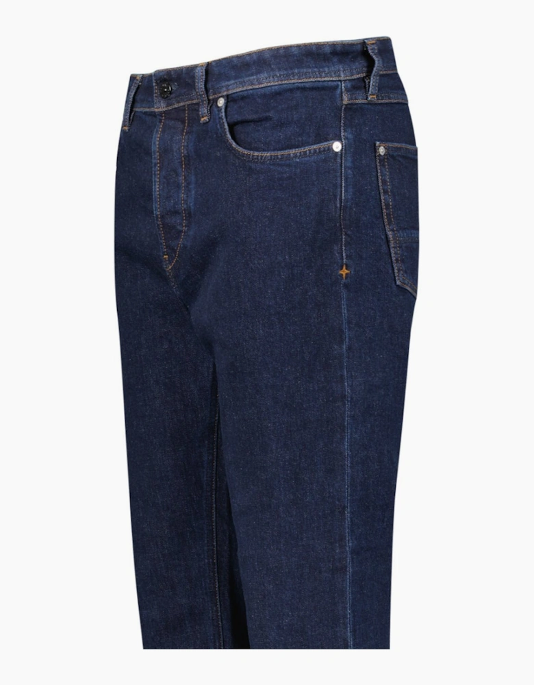 Stone Island Blue Rinsed Buttoned Indigo Denim Jeans Blue
