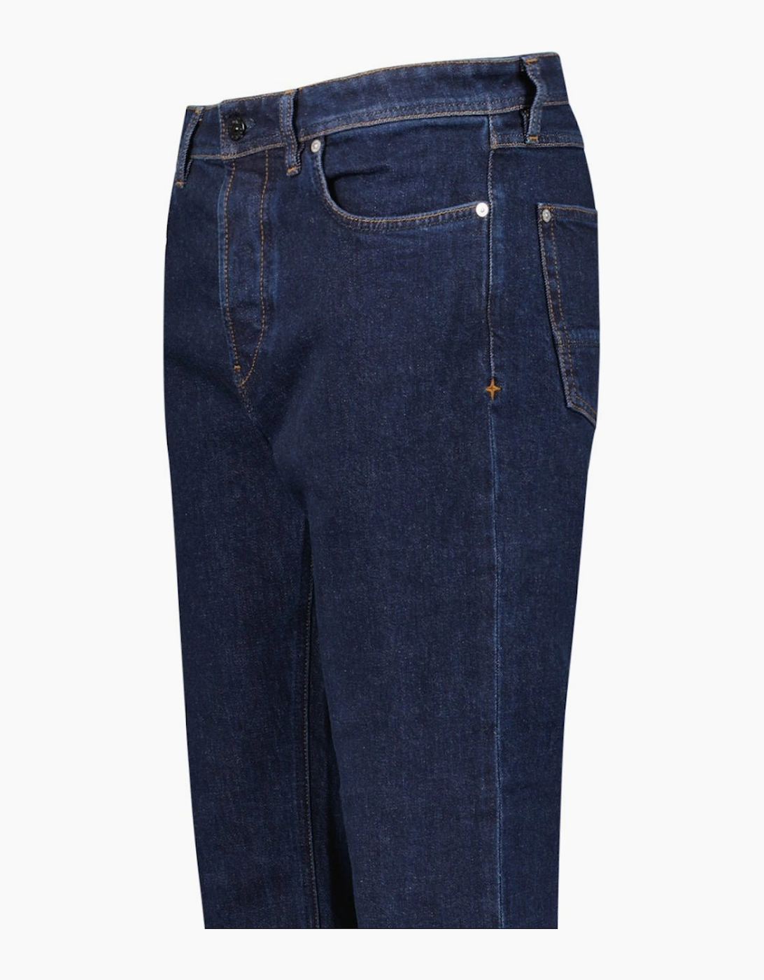 Stone Island Blue Rinsed Buttoned Indigo Denim Jeans Blue