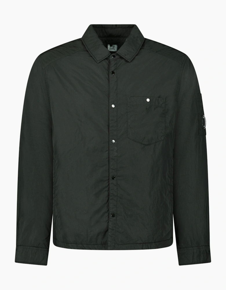 CP Company Nylon Button Up Lens Overshirt in Black