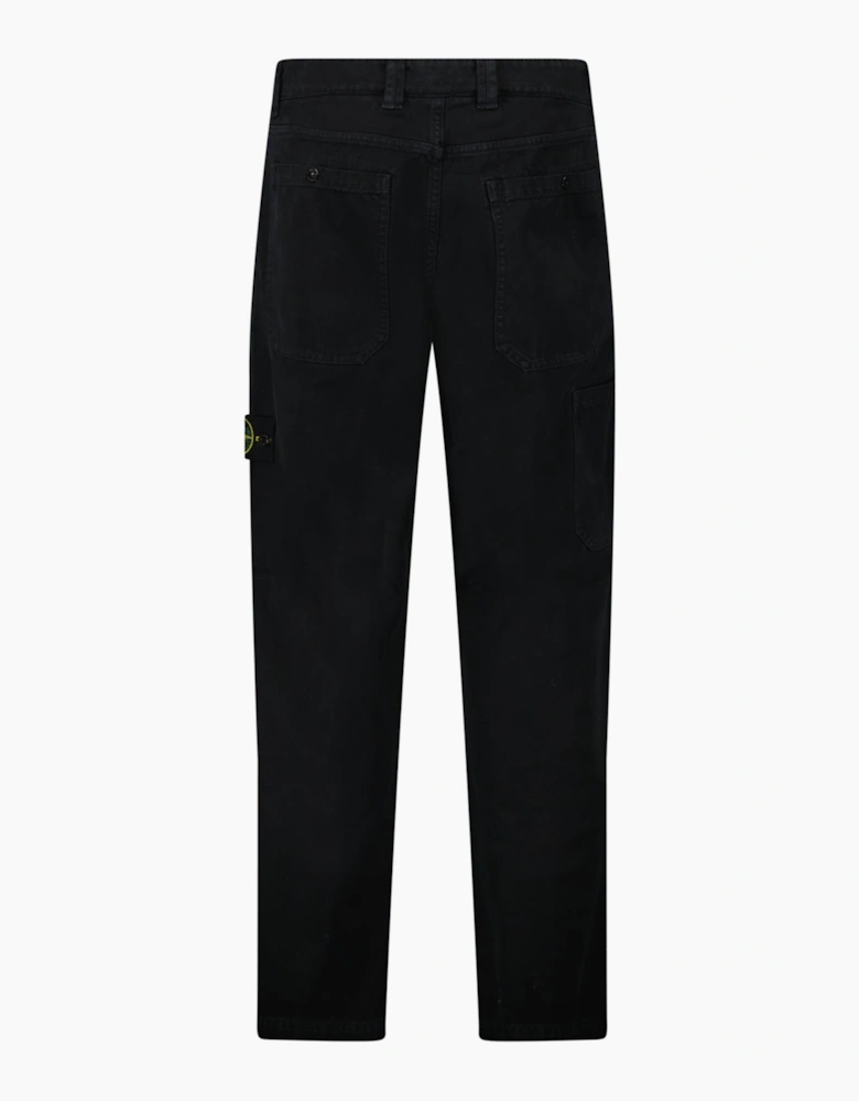 Stone Island’s Broken Twill ‘Old’ Effect Cargo Pants in Black