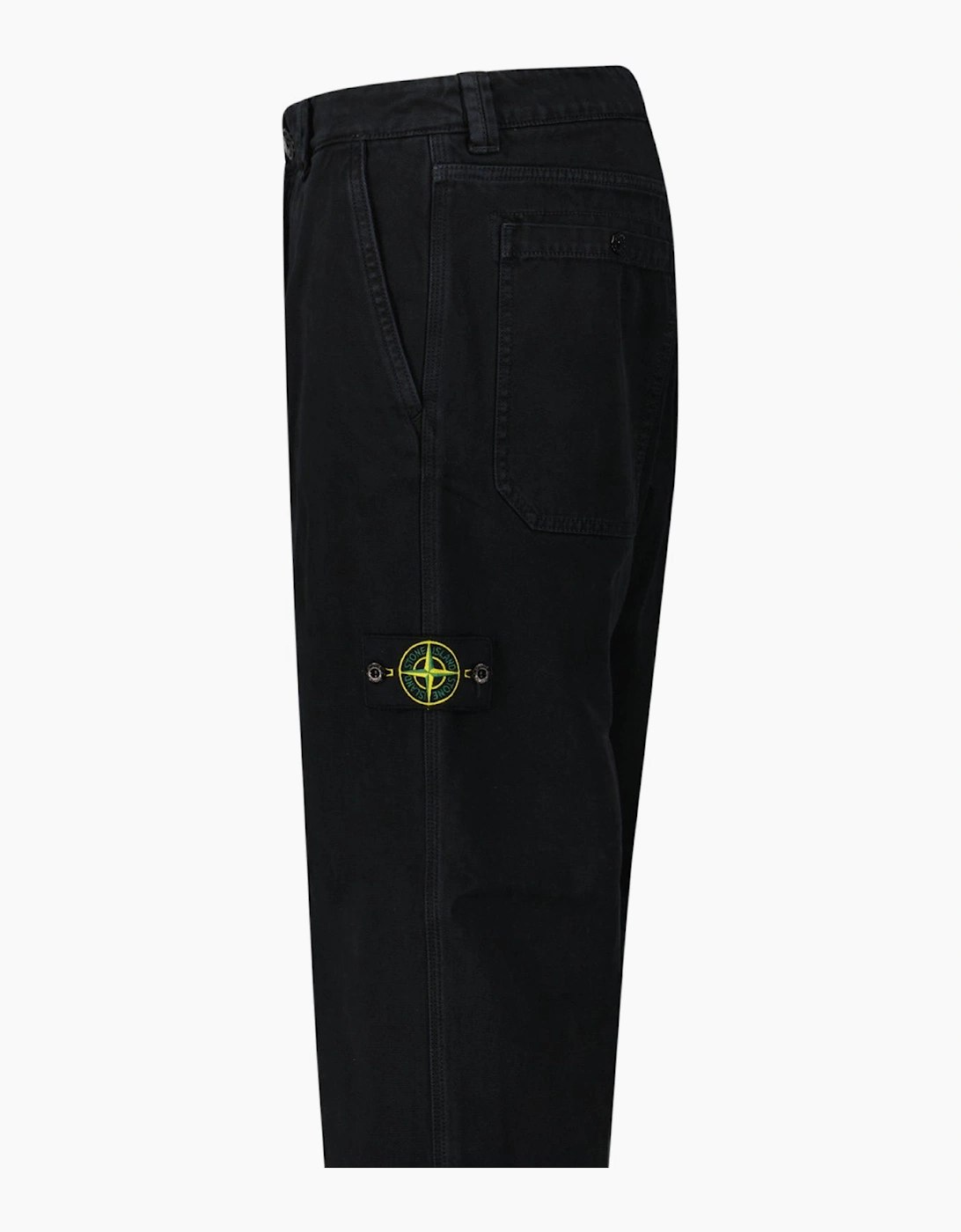 Stone Island’s Broken Twill ‘Old’ Effect Cargo Pants in Black