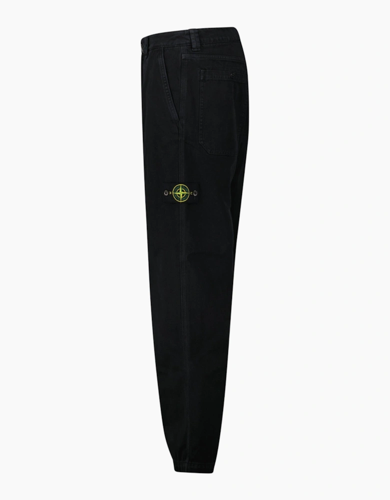 Stone Island’s Broken Twill ‘Old’ Effect Cargo Pants in Black