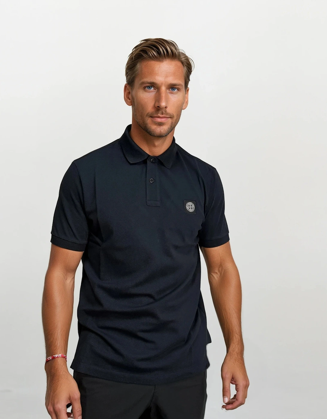 Stone Island Patch Polo T-Shirt Slim Fit Navy