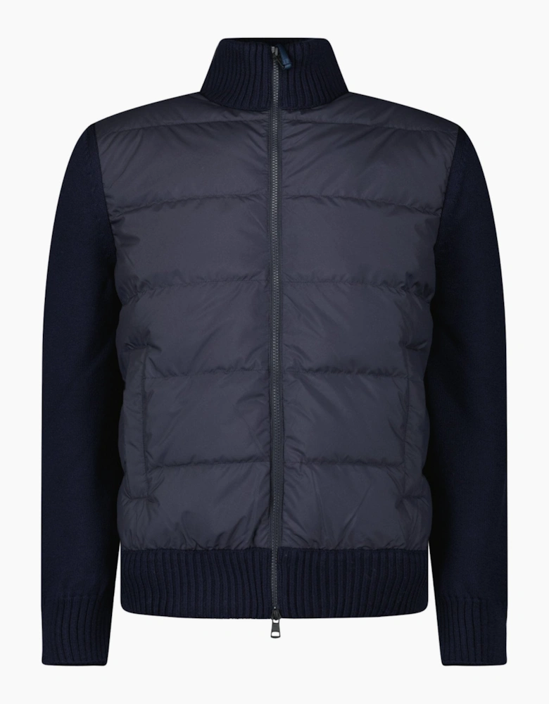 Moncler Padded Zip-Up Cardigan in Navy
