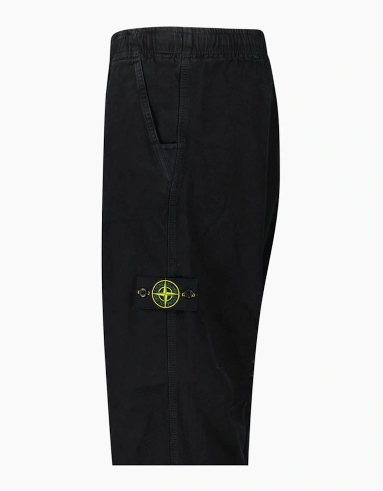 Stone Island Organic Panama Cotton 'Old' Effect Cargo Black