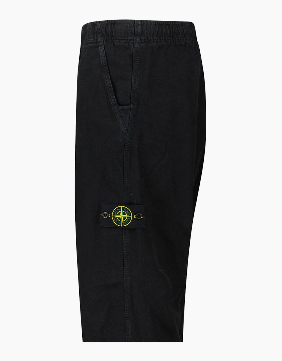 Stone Island Organic Panama Cotton 'Old' Effect Cargo Black