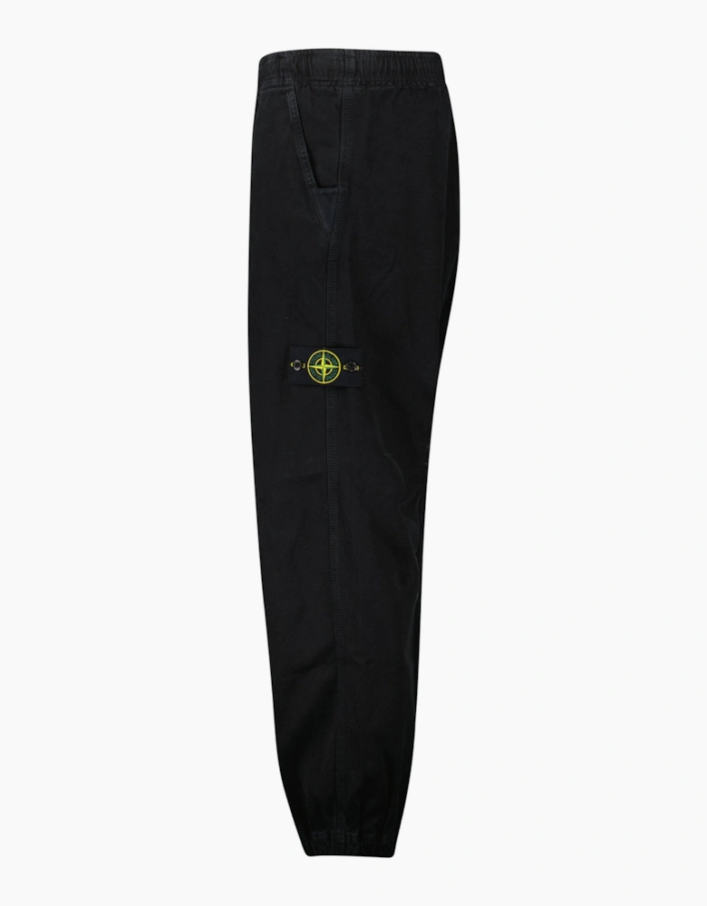 Stone Island Organic Panama Cotton 'Old' Effect Cargo Black