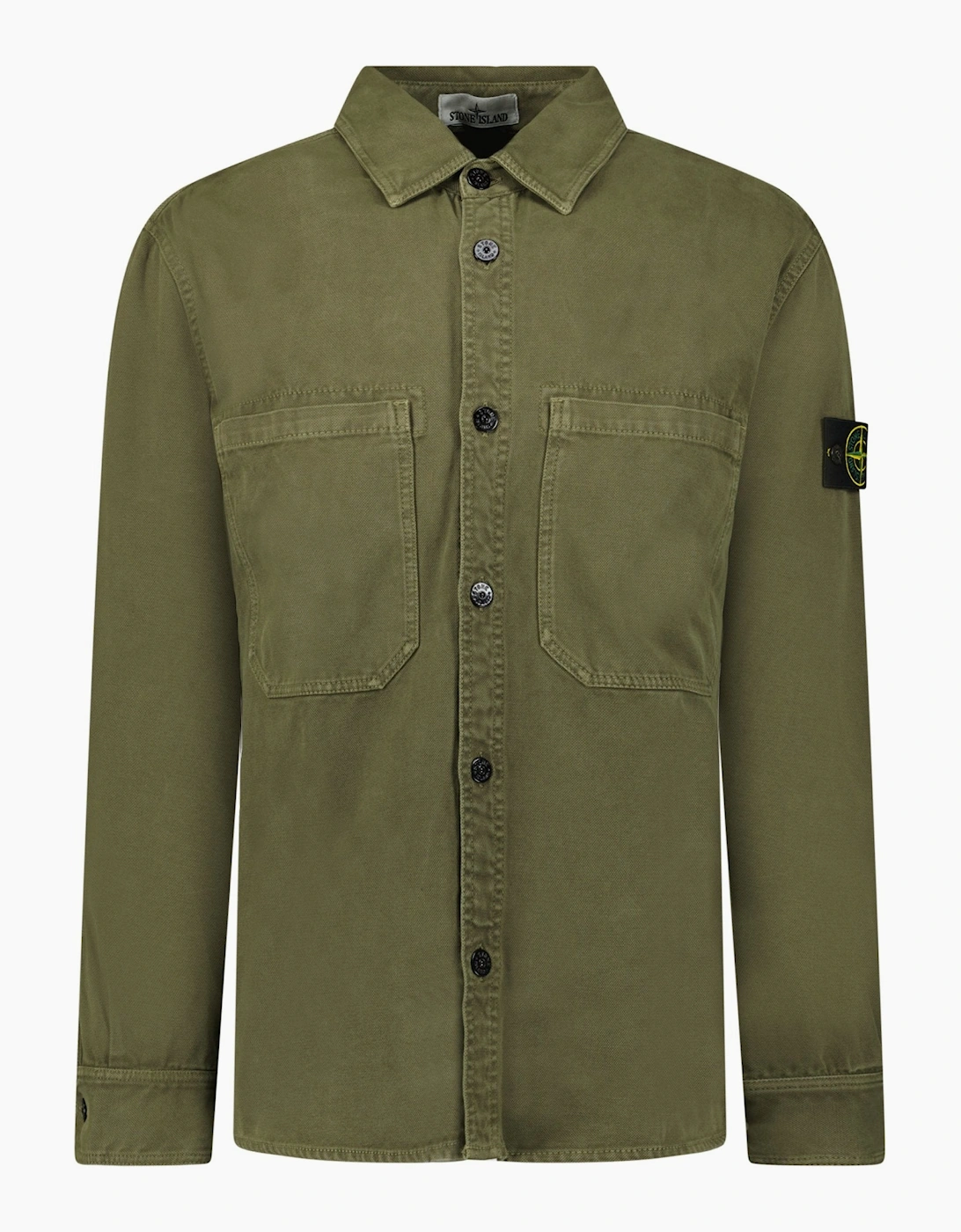 Stone Island Panama Cotton Overshirt in Military Green