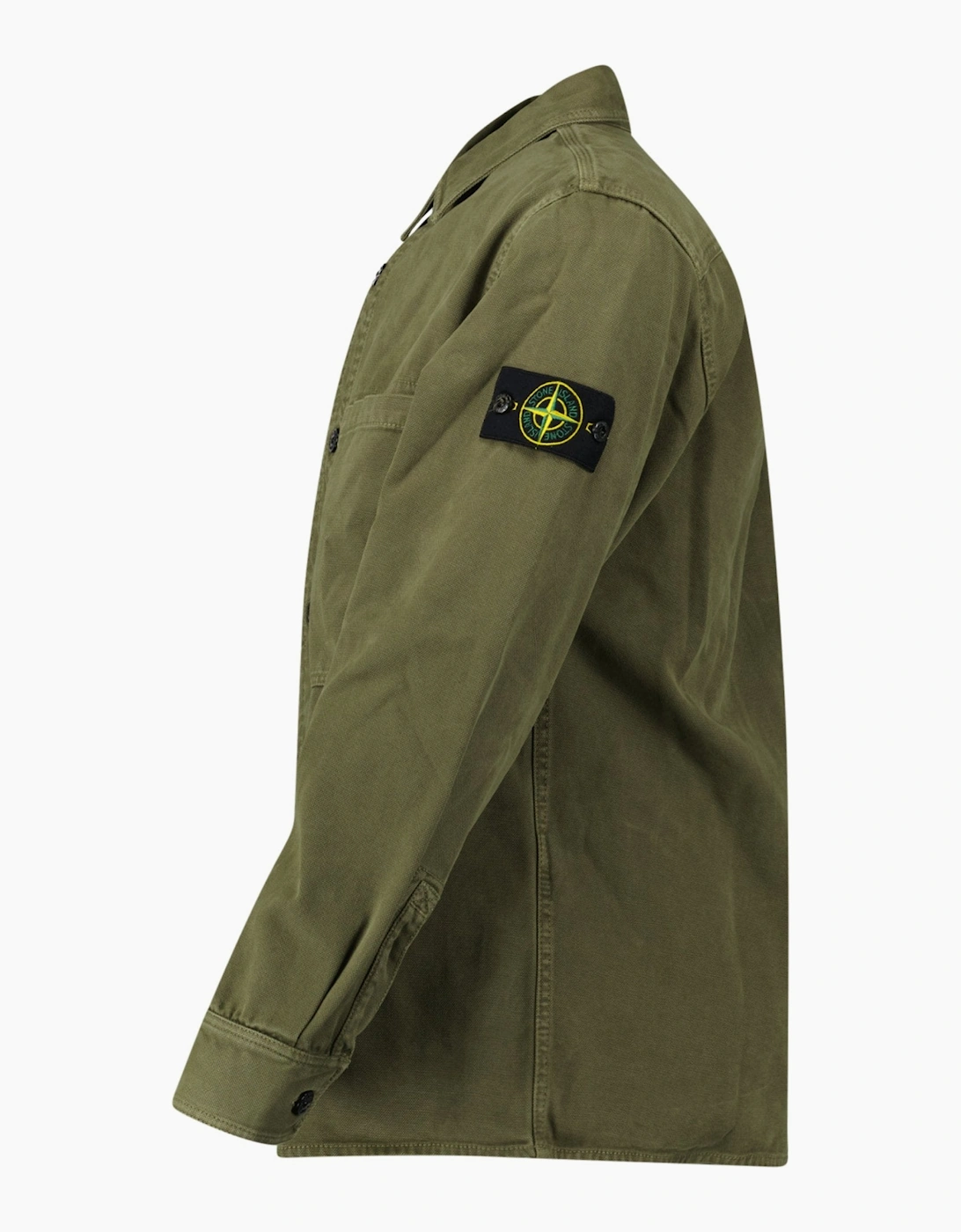 Stone Island Panama Cotton Overshirt in Military Green