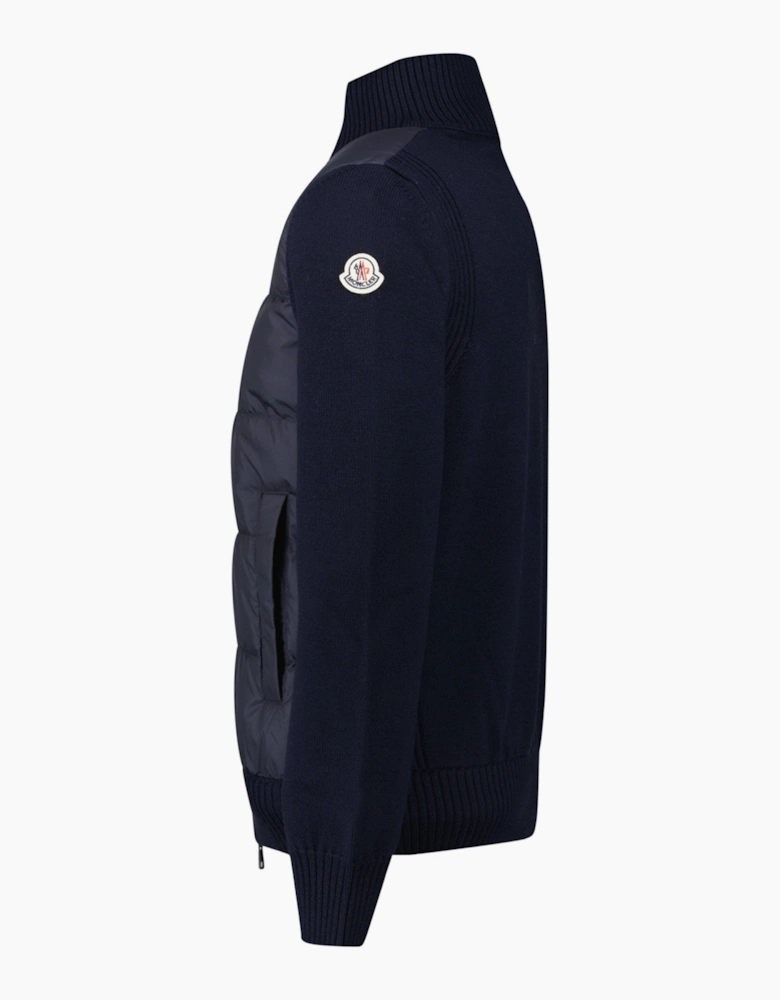 Moncler Padded Zip-Up Cardigan in Navy