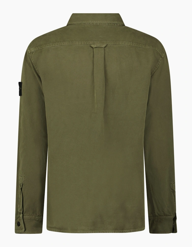 Stone Island Panama Cotton Overshirt in Military Green
