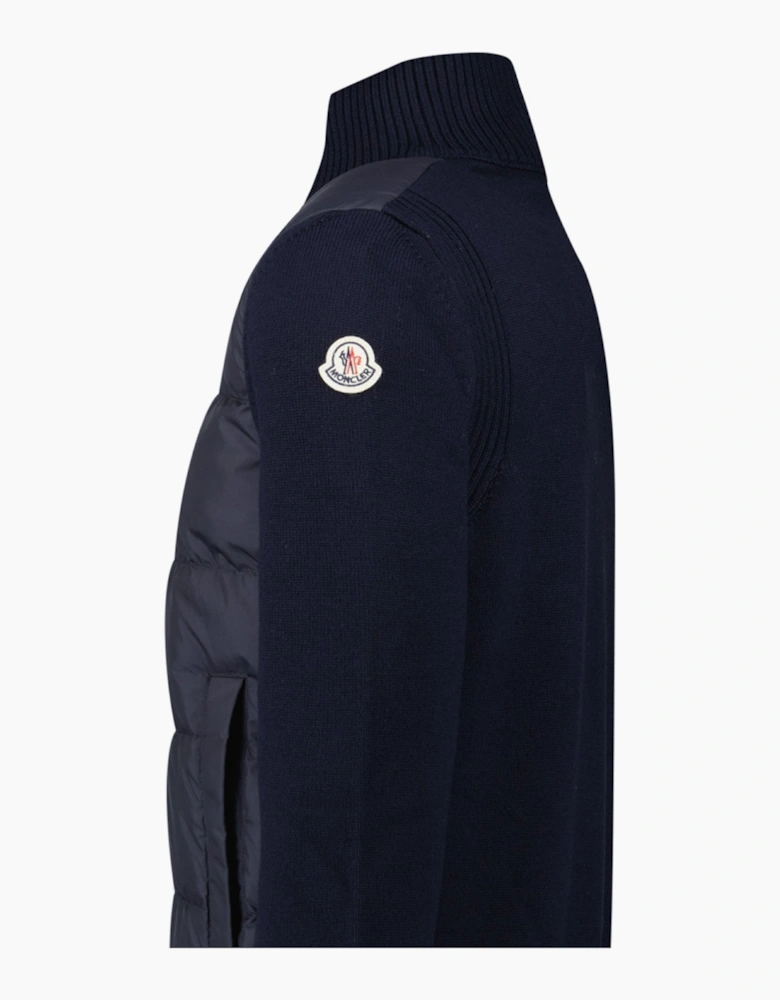 Moncler Padded Zip-Up Cardigan in Navy