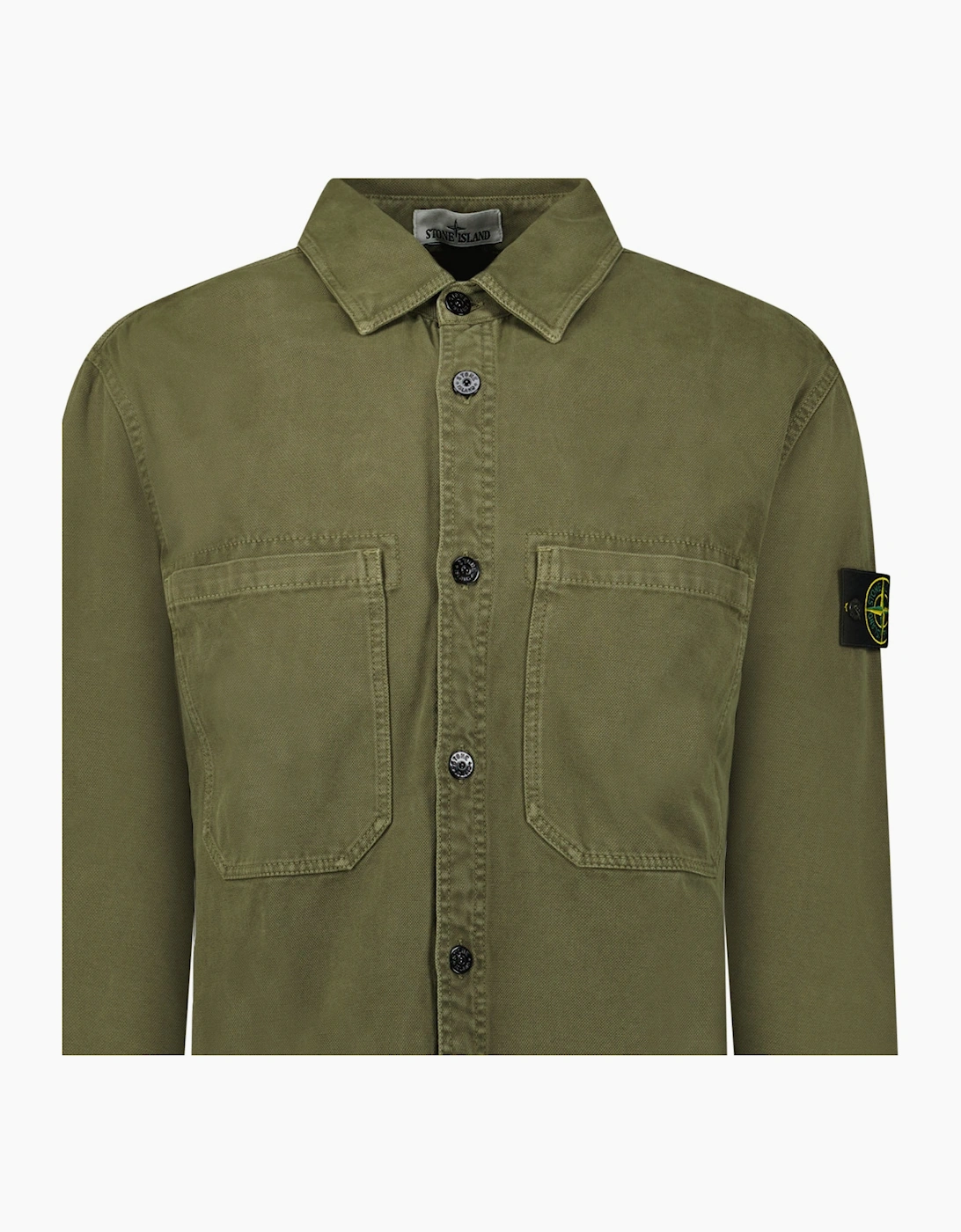 Stone Island Panama Cotton Overshirt in Military Green