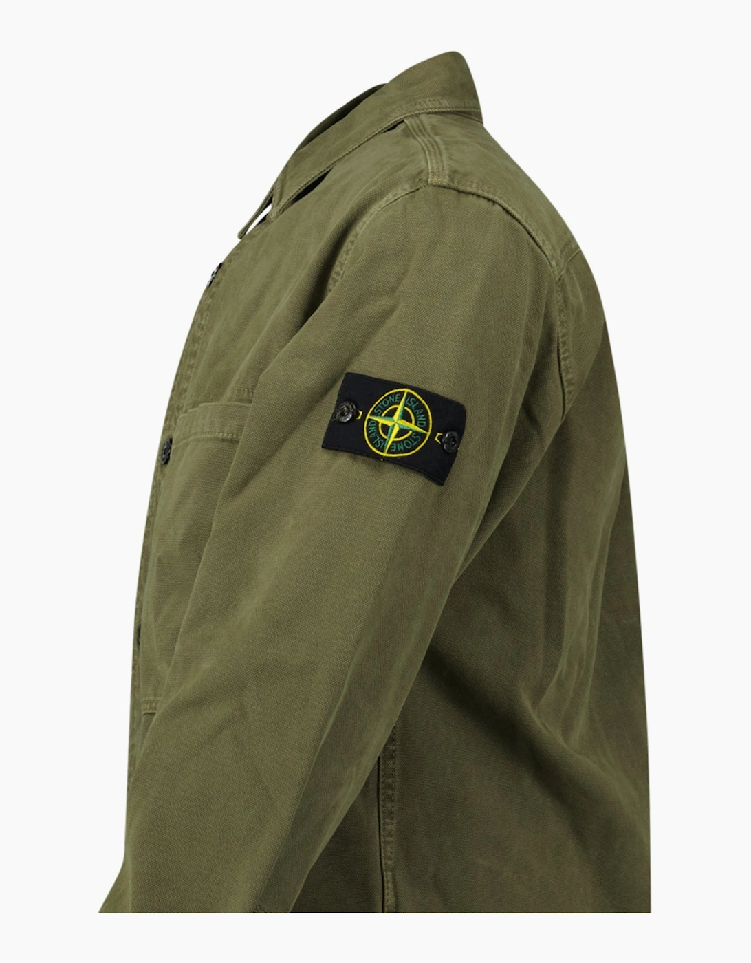 Stone Island Panama Cotton Overshirt in Military Green