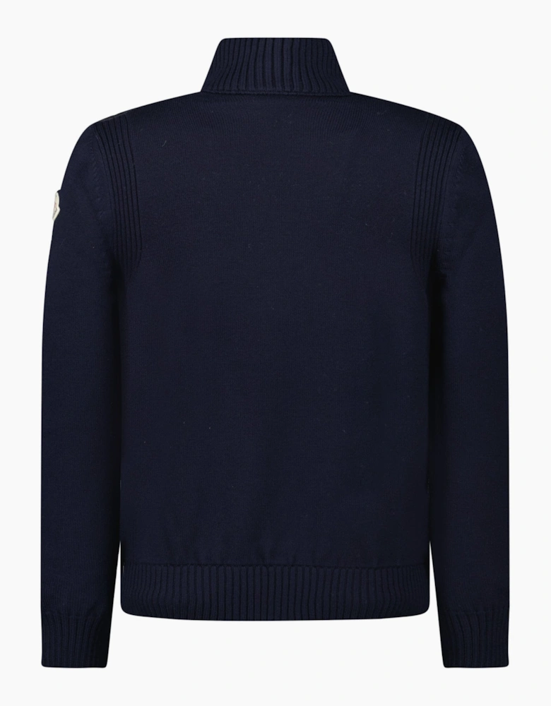 Moncler Padded Zip-Up Cardigan in Navy
