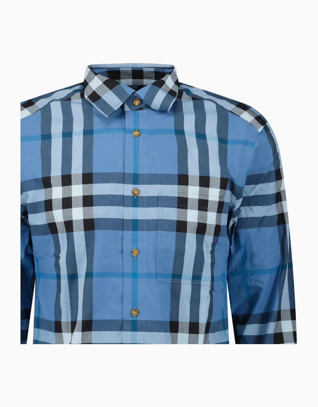 Burberry 'Claverdon' Check Shirt in Blue Jade