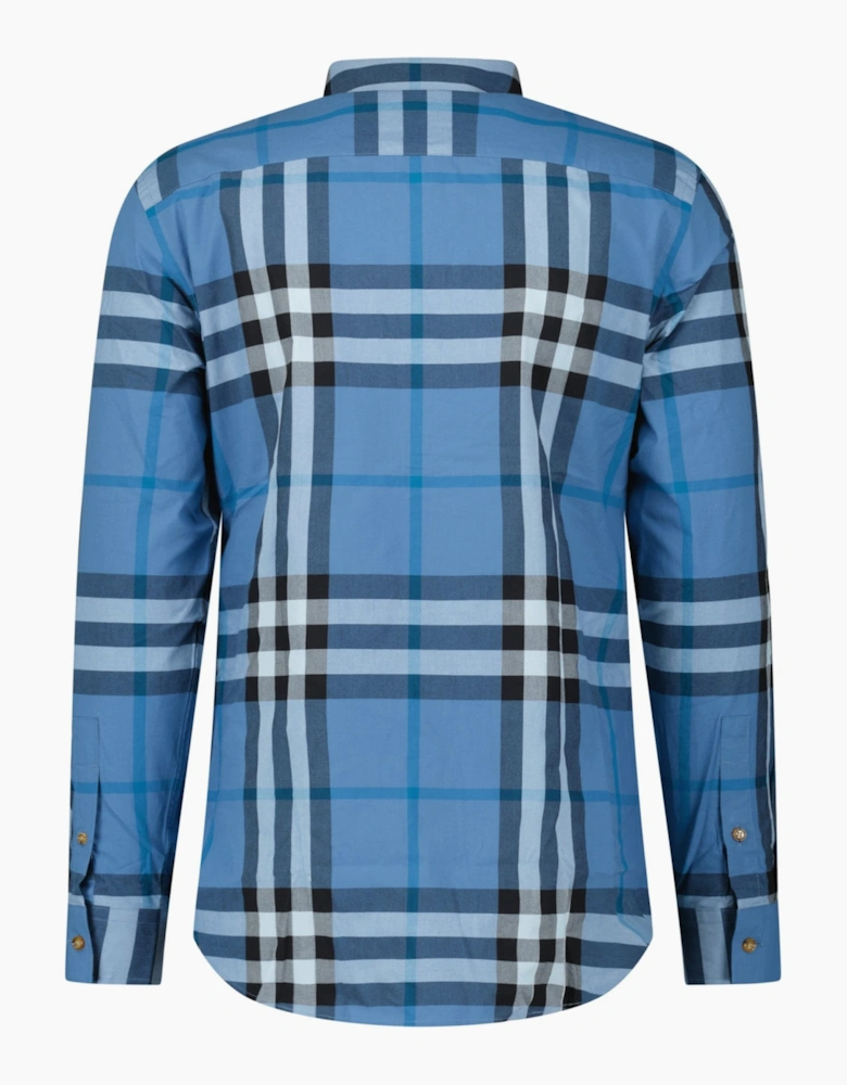 Burberry 'Claverdon' Check Shirt in Blue Jade
