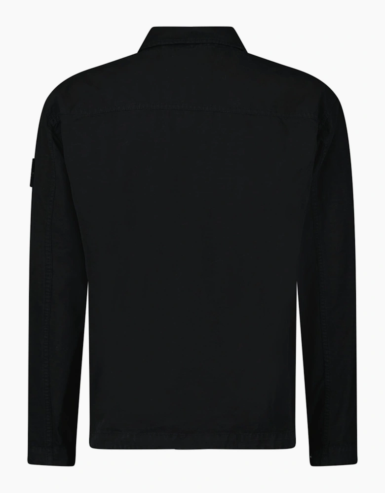 Stone Island Organic Cotton Ripstop Overshirt in Black