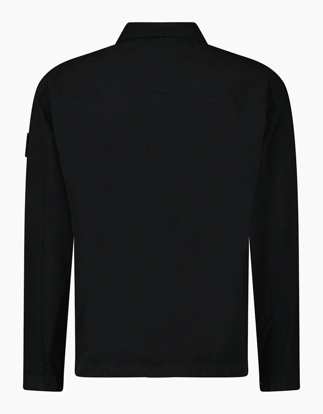 Stone Island Organic Cotton Ripstop Overshirt in Black