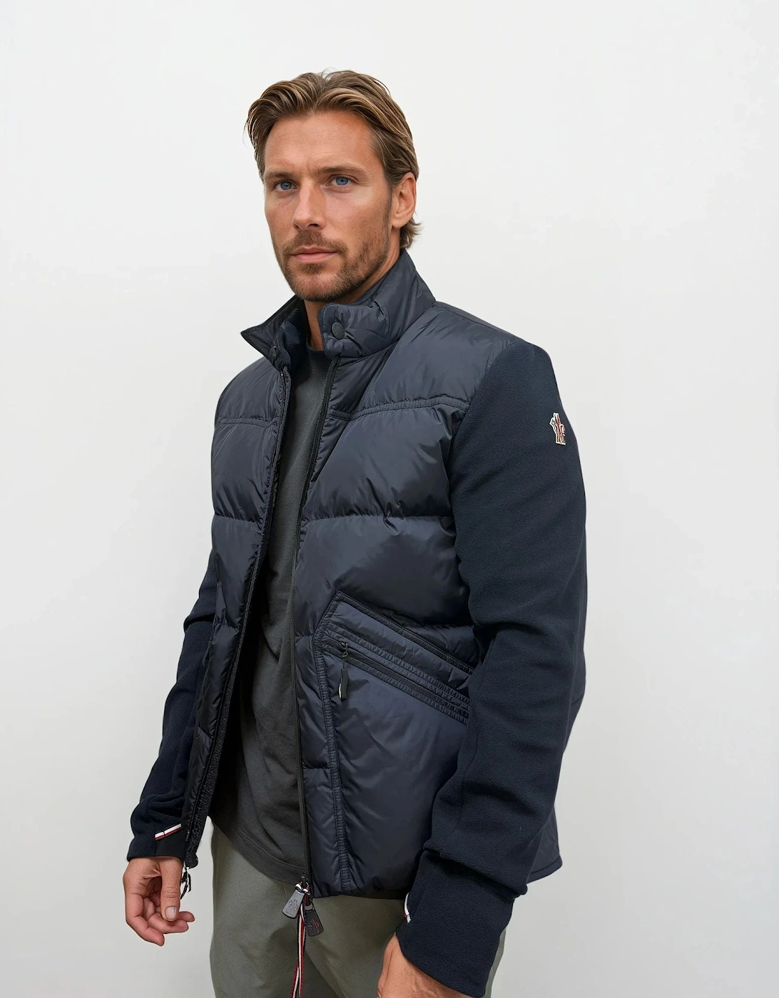 Moncler Grenoble Padded Cardigan in Navy